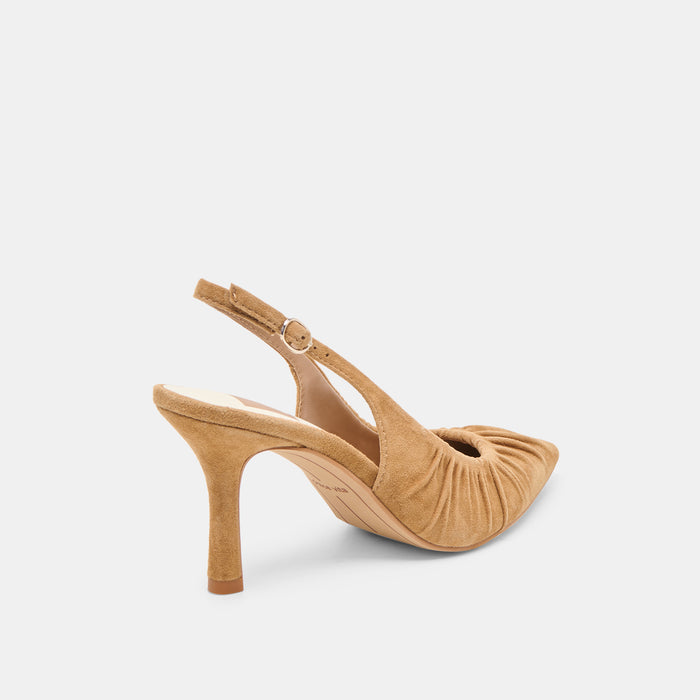 KEIRA HEELS LT BROWN SUEDE