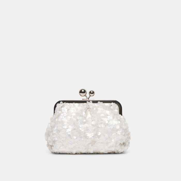 KENDALL CLUTCH WHITE SEQUIN