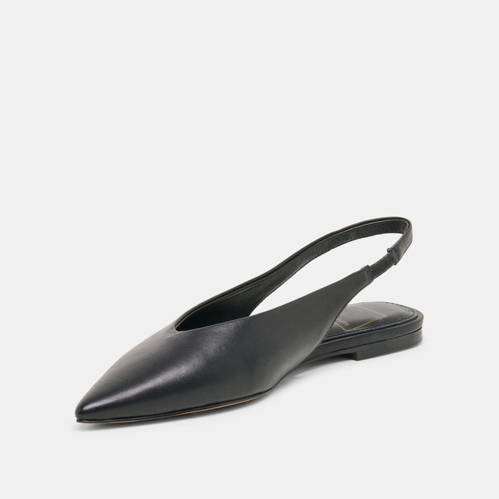 KENDLE FLATS BLACK LEATHER