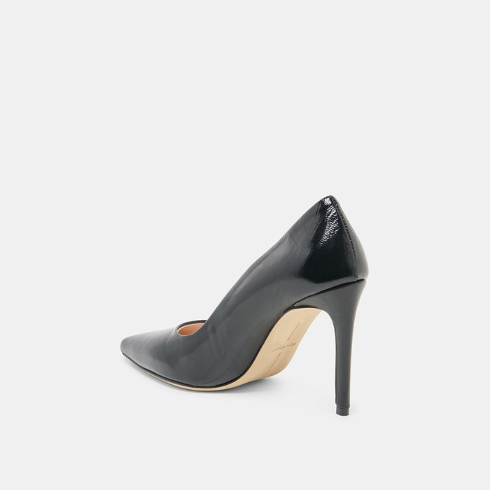 LANKY HEELS BLACK LEATHER