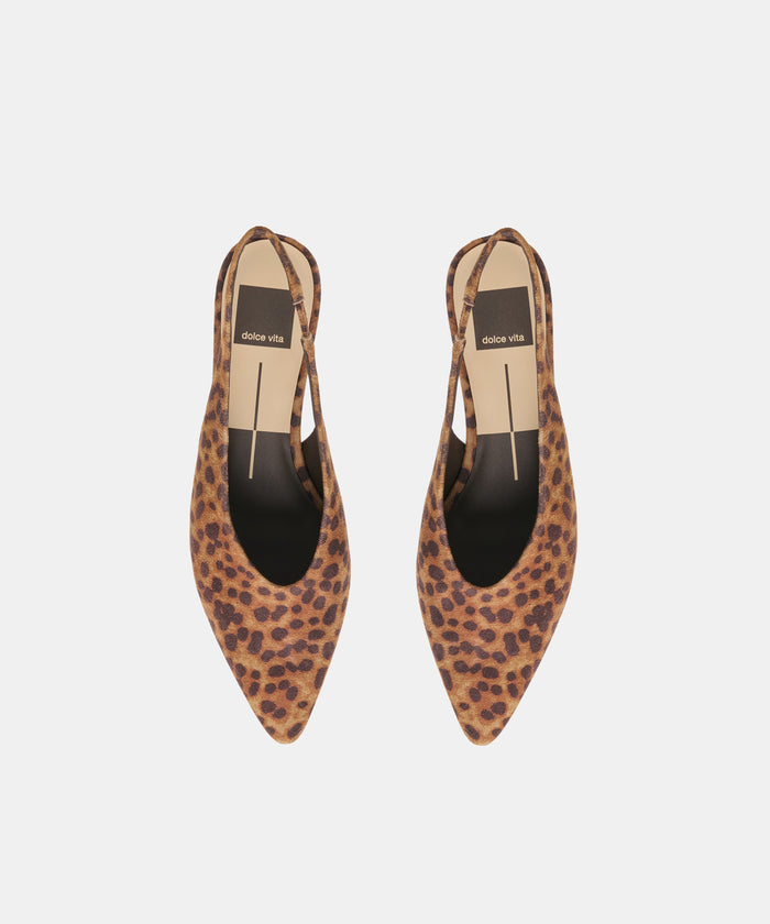 LEEROY FLATS DK LEOPARD PRINTED SUEDE