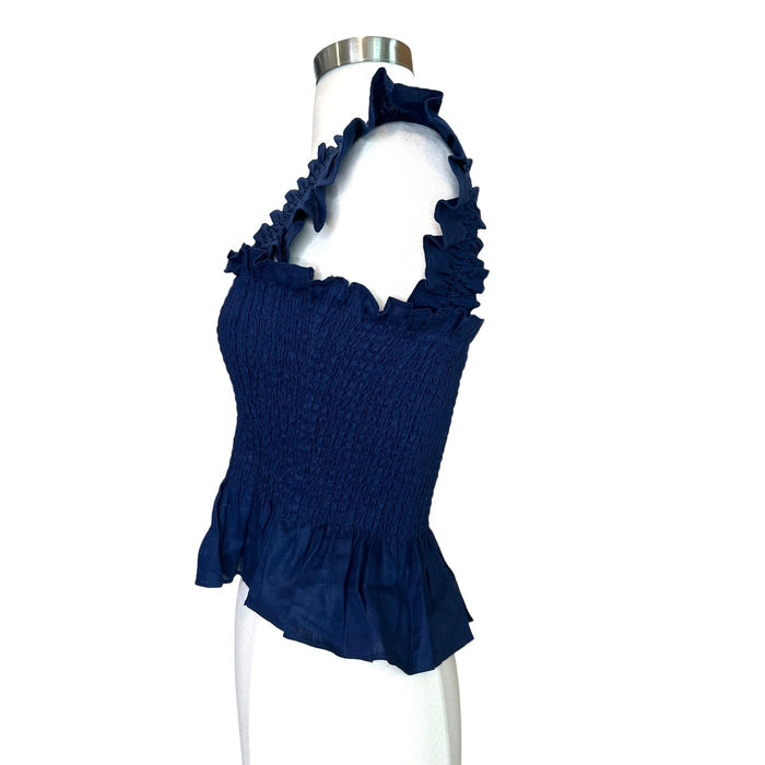 Linen Navy Top - XS