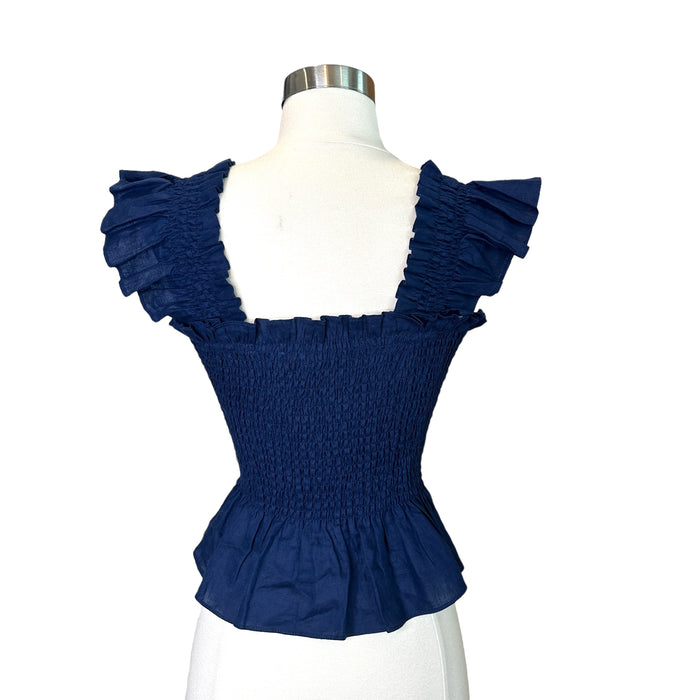 Linen Navy Top - XS