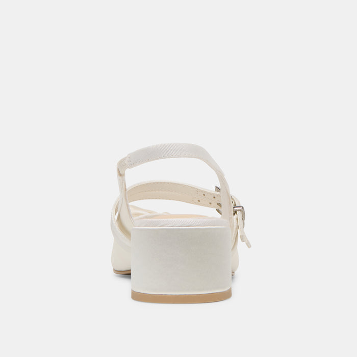 LORIS HEELS TRUE WHITE SATIN