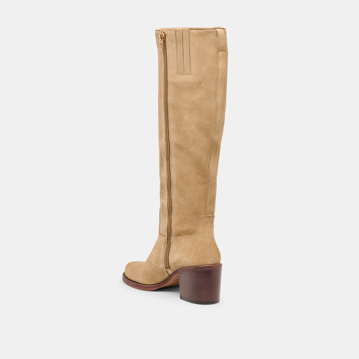 LUCYLE WIDE CALF BOOTS DK TAUPE SUEDE
