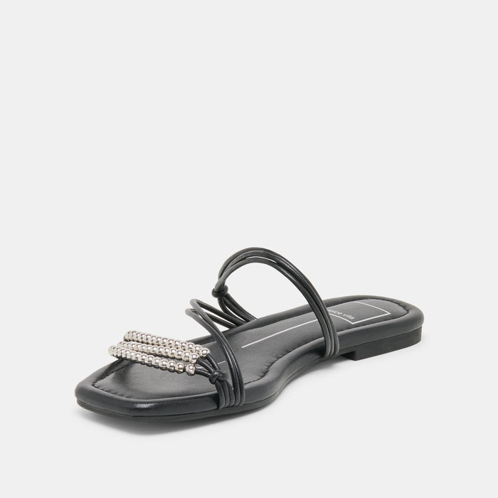 LYNDEE BEAD SANDALS BLACK STELLA
