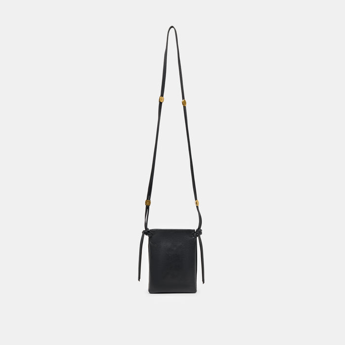 LYRIK Black Leather Mini Crossbody Pouch Bag | Dolce Vita