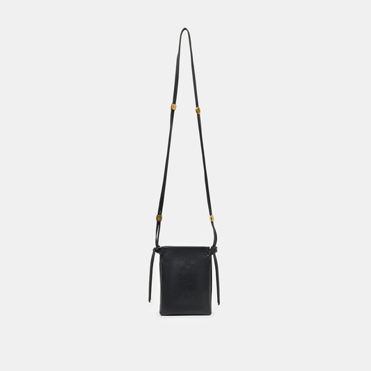 LYRIK Black Leather Mini Crossbody Pouch Bag | Dolce Vita