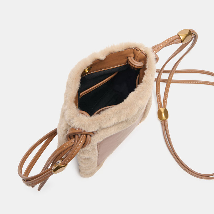 LYRIK CROSSBODY MID BROWN FAUX FUR