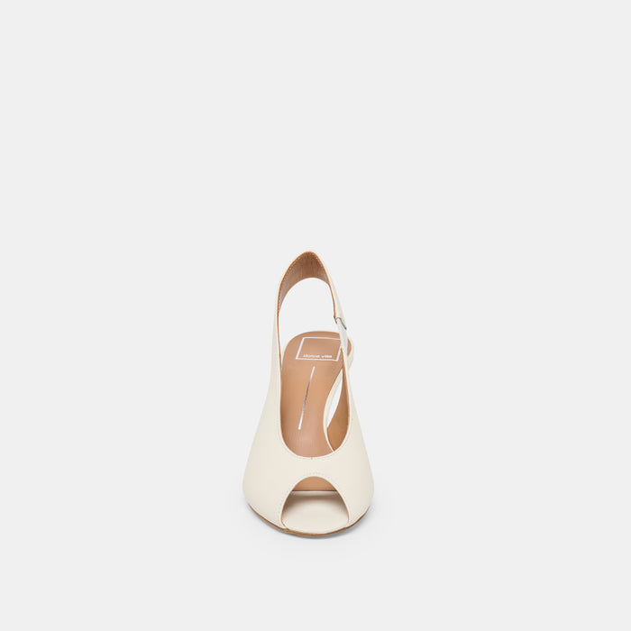 MADOW HEELS OFF WHITE LEATHER
