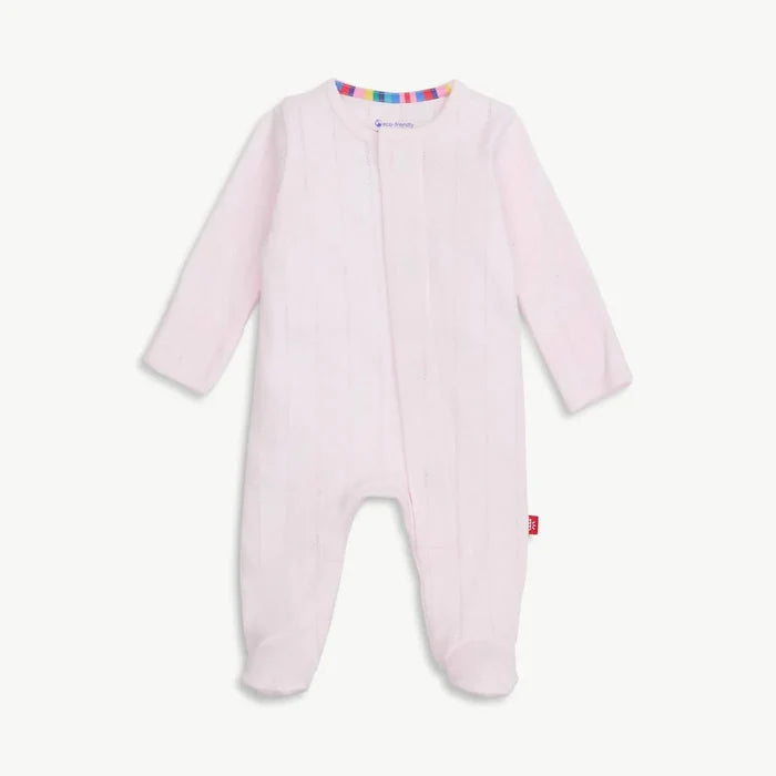 Magnetic Me | Solid Pointelle Footie