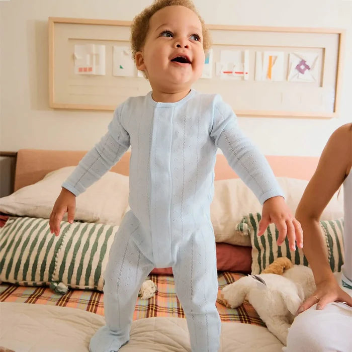 Magnetic Me | Solid Pointelle Footie