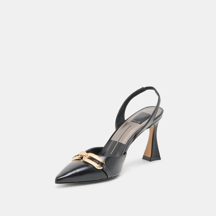 MALIK HEELS MIDNIGHT CRINKLE PATENT