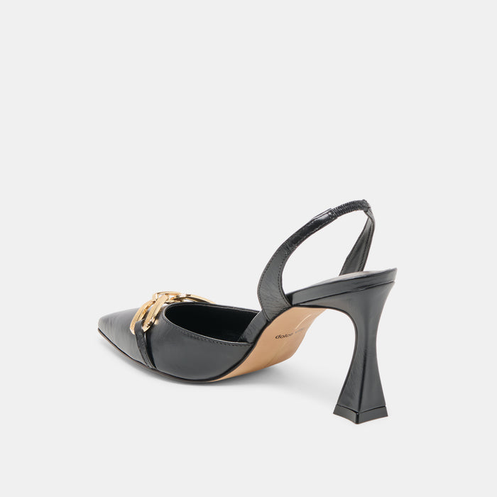 MALIK HEELS MIDNIGHT CRINKLE PATENT