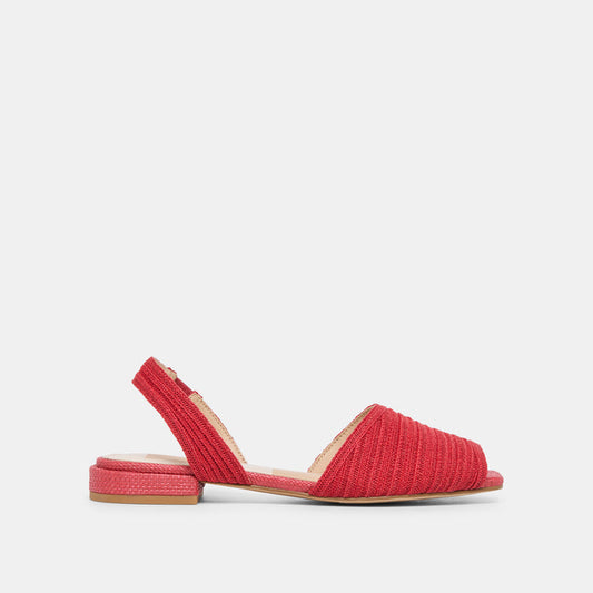 MARZY Red Raffia Slingback Peep-Toe Sandals | Dolce Vita