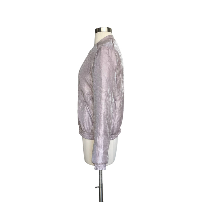Metallic Pink Bomber Jacket - M