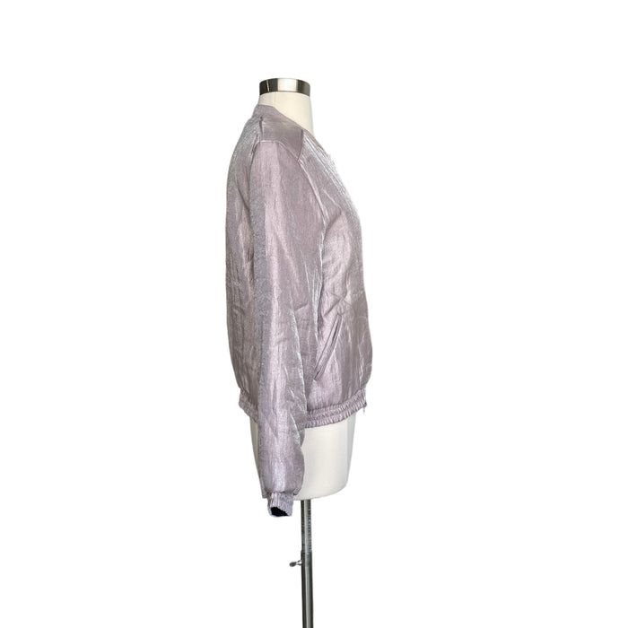 Metallic Pink Bomber Jacket - M
