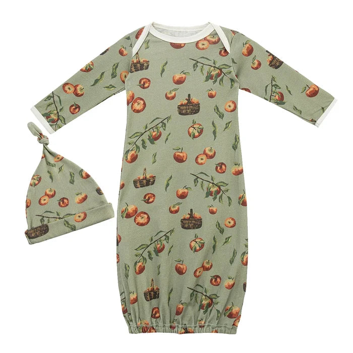 Milkbarn | Newborn Apple Orchard Gown & Hat Set