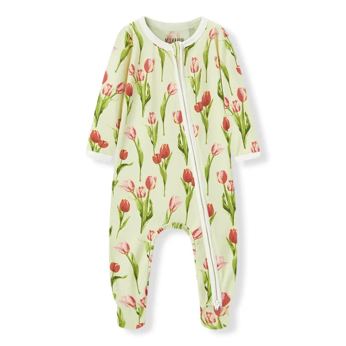 Milkbarn | Tulip Luxe Stretch Footed Romper