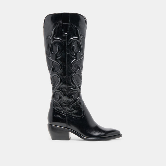 Mirla Black Leather Boots | Dolce Vita