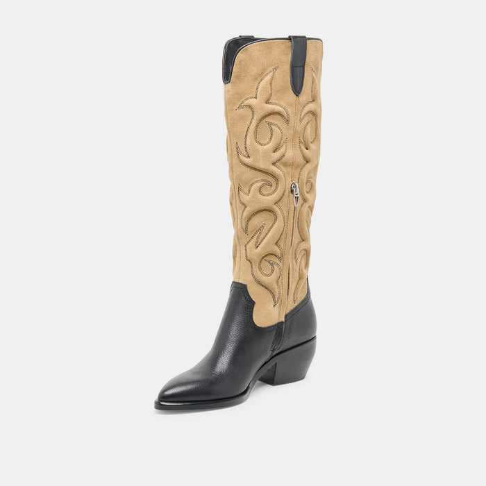 MIRLA BOOTS BLACK MULTI LEATHER
