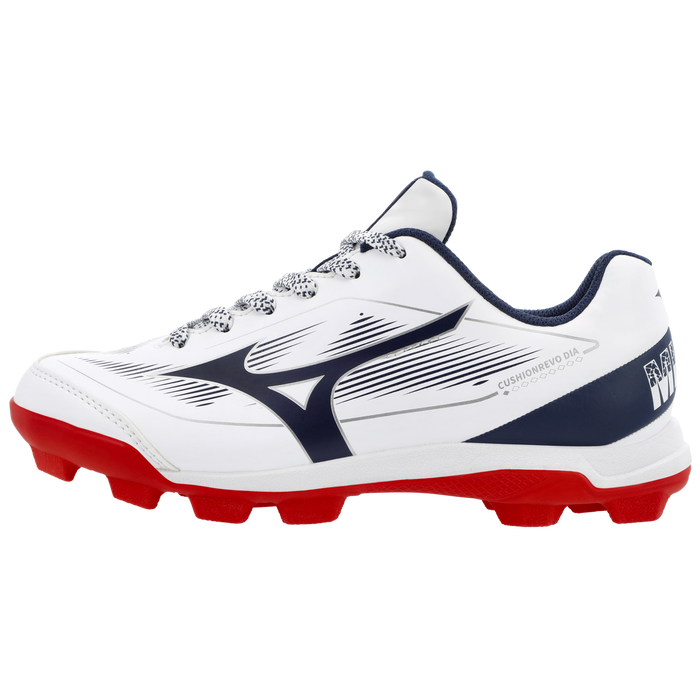 Mizuno CushionRevo Diamond JR Cleat — White / Navy