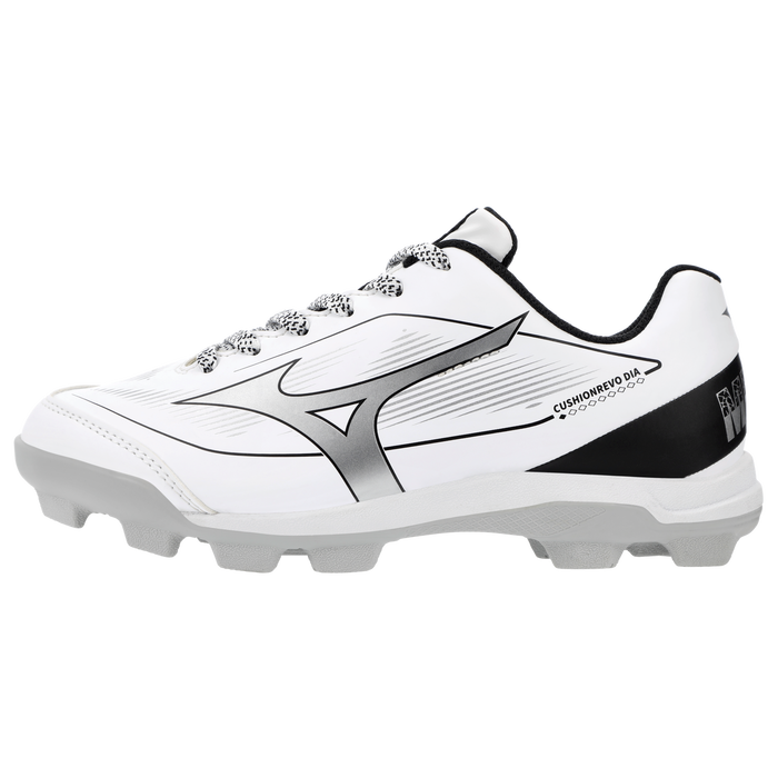 Mizuno CushionRevo Diamond JR Cleat — White / Black