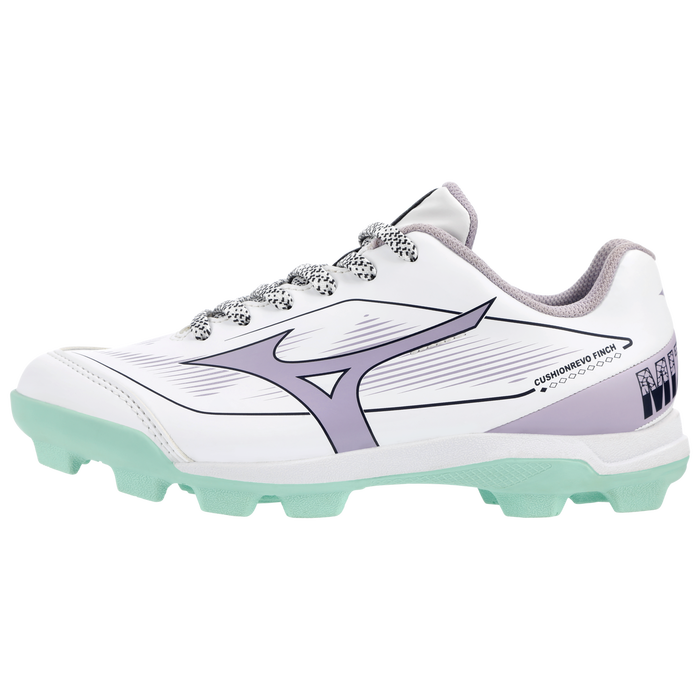 Mizuno CushionRevo Finch JR Cleat — White / Lavender