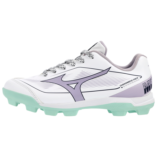 Mizuno CushionRevo Finch JR Cleat — White / Lavender