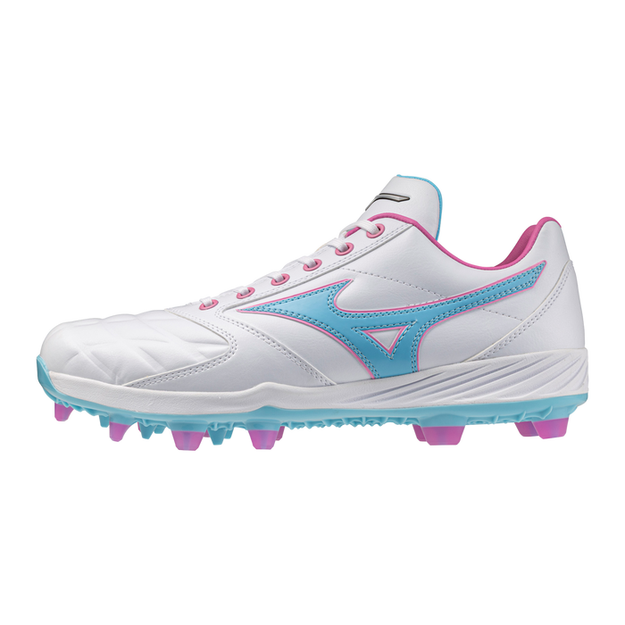 Mizuno Pro Select TPU Baseball Cleat — White / Pink