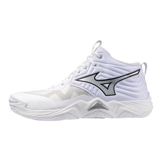 Mizuno Wave Momentum 4 Elite Mid — White / Metallic