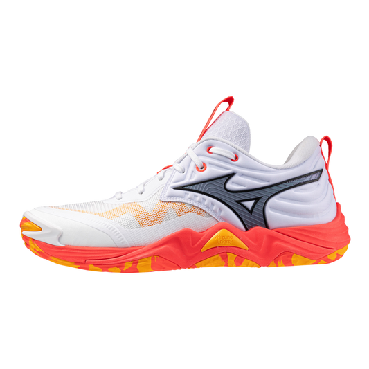 Mizuno Wave Momentum 4 Elite Unisex — White / Fiery Coral
