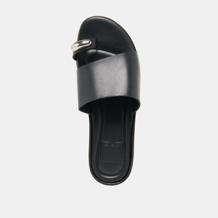 MOXY SANDALS BLACK LEATHER