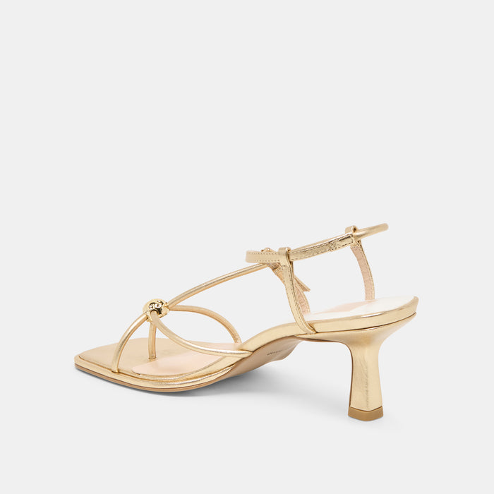 MYLEE HEELS GOLD DISTRESSED LEATHER