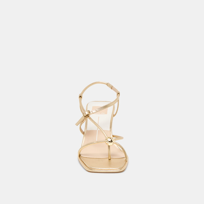 MYLEE HEELS GOLD DISTRESSED LEATHER