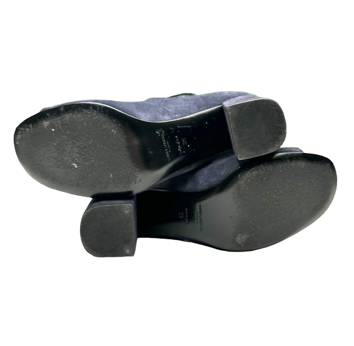 Navy Suede Heels - 9