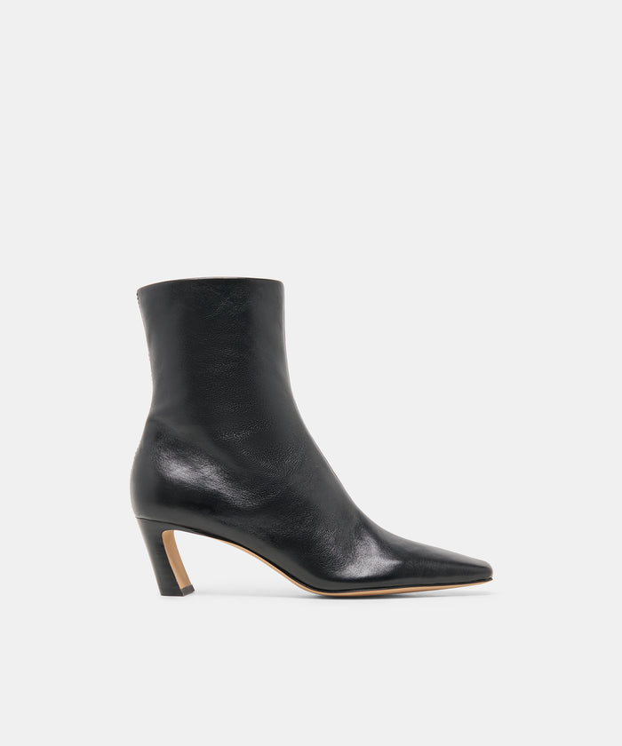 NESLY Black Leather Ankle Booties | Dolce Vita
