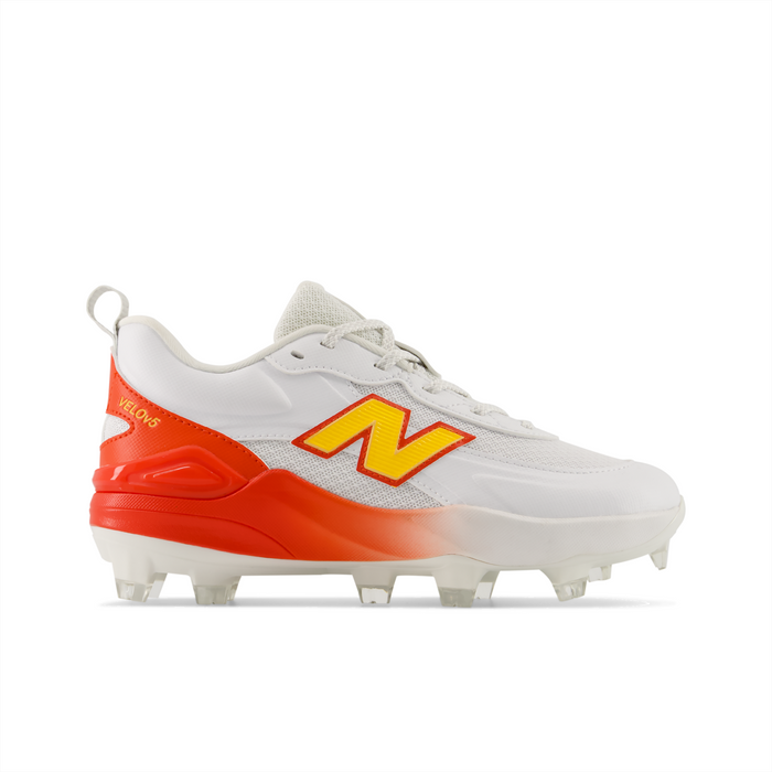 New Balance Velo v5 Youth – White/Satsuma Orange