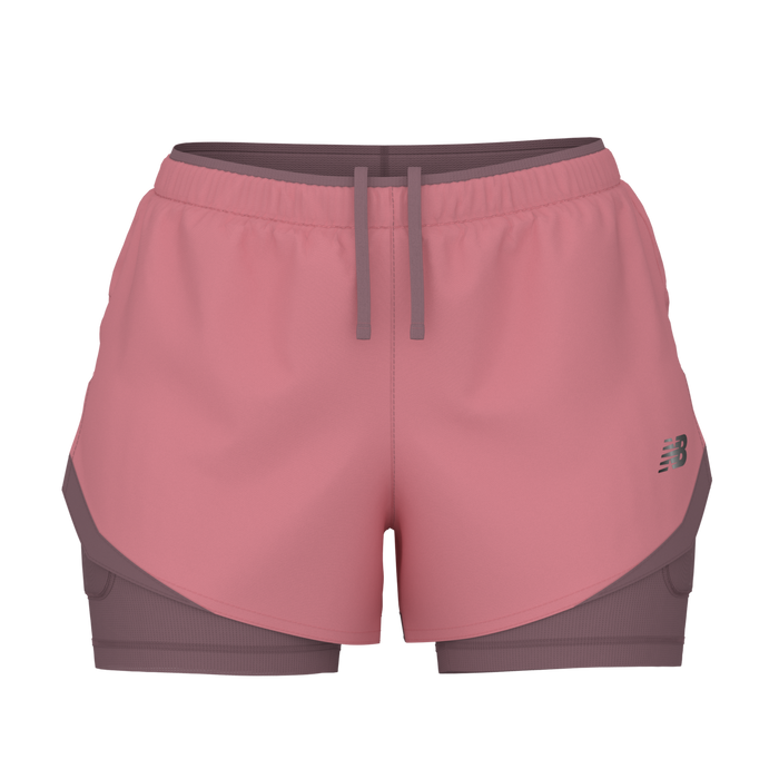 New Balance Women's RC Essential 2-in-1 Run Short 3 - Pink Light