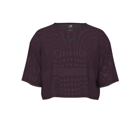 New Balance Women's RC Jacquard T-Shirt - Black Ruby