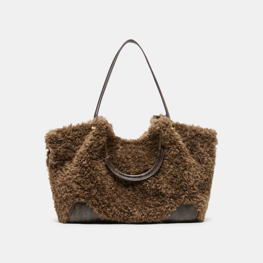 NOMAD Chocolate Faux Fur Tote Bag | Dolce Vita