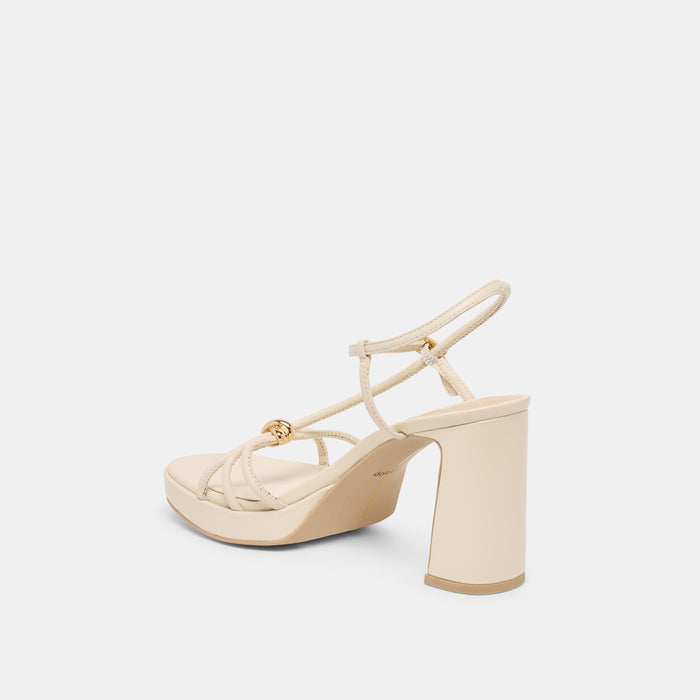 ODETE HEELS CREME LEATHER