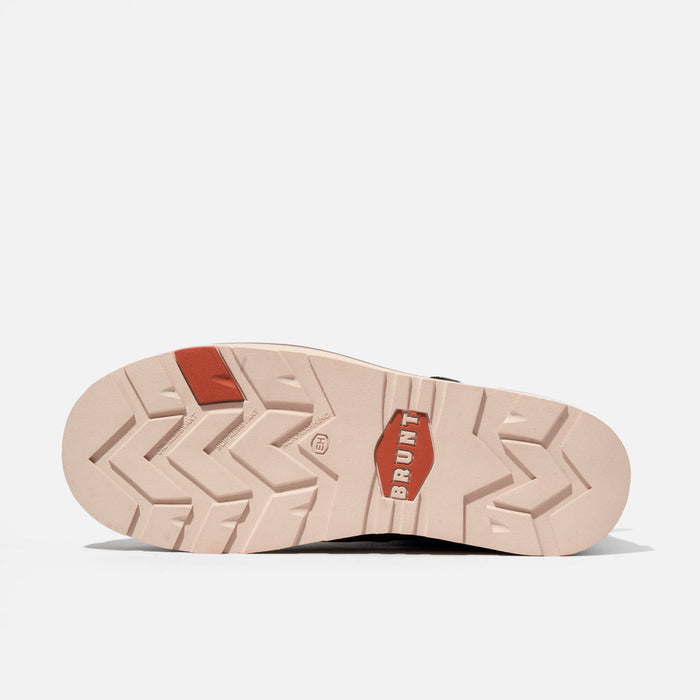 Wedge outsole of the BRUNT Ohman unlined pull-on work boot, heat and slip resistant