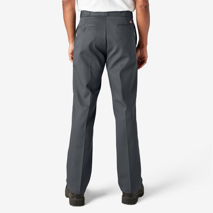 Back view of the Dickies Original 874 work pant in charcoal gray showing the back pockets