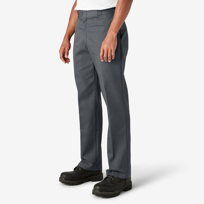 Dickies 874 charcoal gray work pant, alternate view of the waistband and belt loops