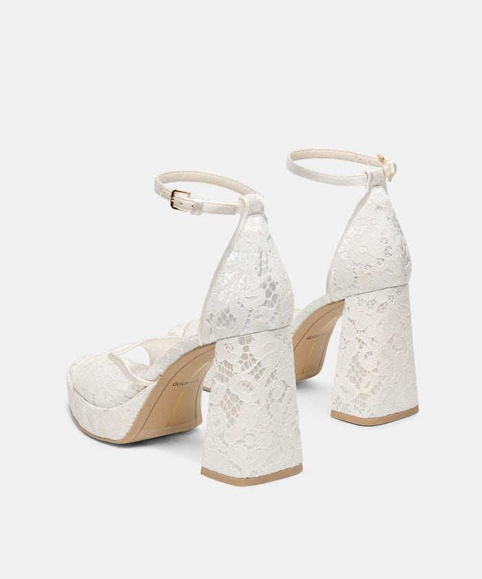 PANDRO HEELS TRUE WHITE LACE