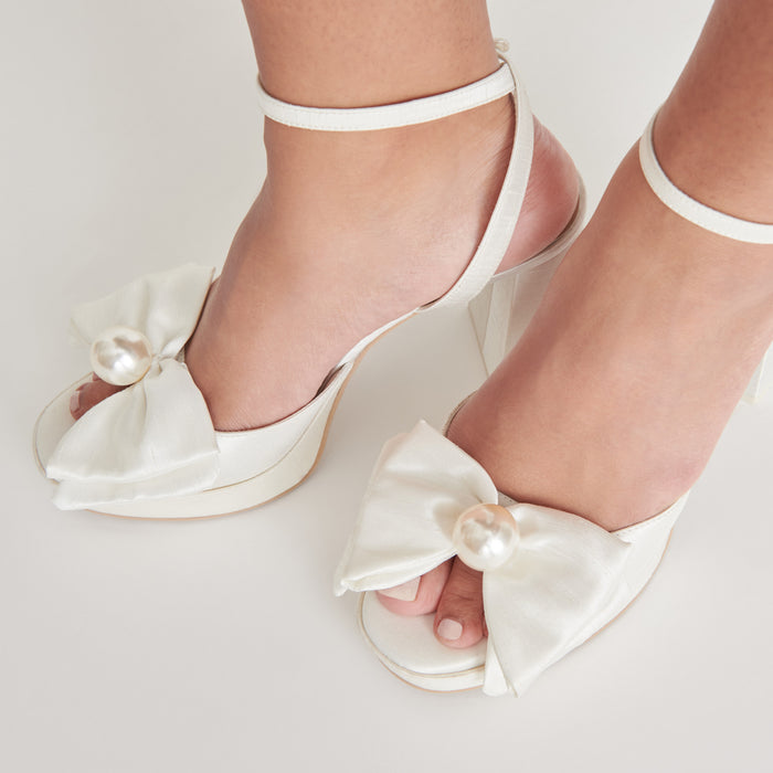 PATTON HEELS IVORY SATIN