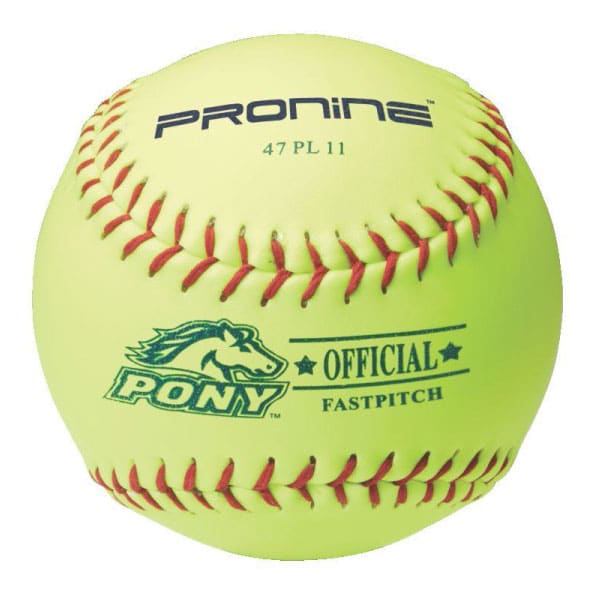 Pronine 47 PL 11 Pony 11" Leather Fastpitch Softball — ASA/USA