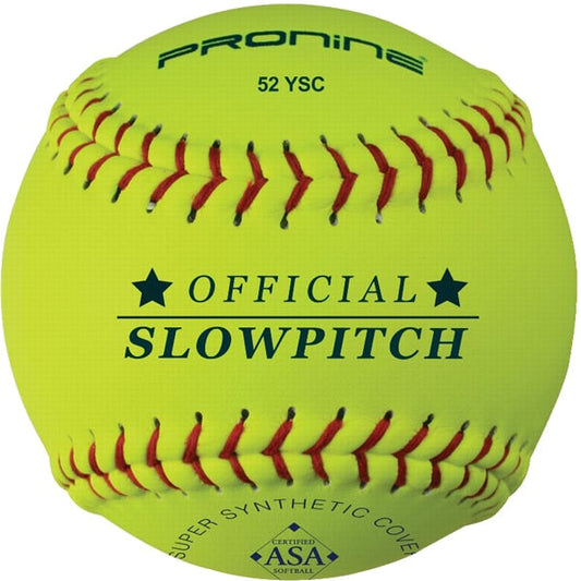 Pronine 52 YSC USA Slowpitch Softball Yellow — ASA/USA