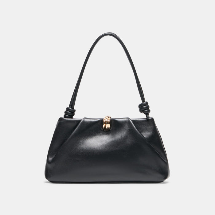 RAVEL Black Leather Adjustable Shoulder Bag | Dolce Vita